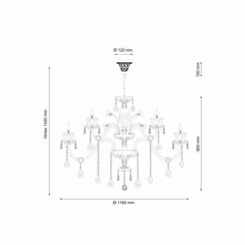 Подвесная люстра Lucia Tucci Ashanti 1250.18 Clear