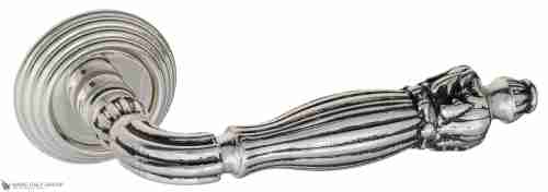 Дверная ручка Venezia "OLIMPO" D8 натуральное серебро + черный