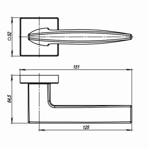 Комплект на 3 двери - Ручка дверная межкомнатная Armadillo Urban Squid URB9 ОВ-13 античная бронза