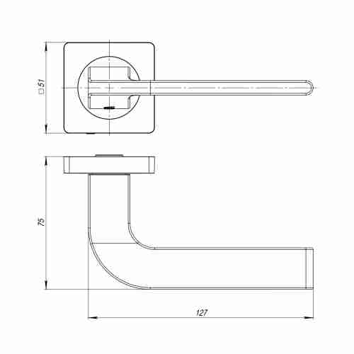 Ручка раздельная SPLINE JK CP-8 хром