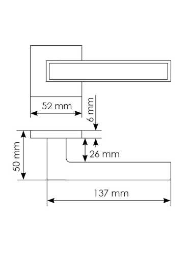 Ручка дверная Morelli SULLA MH-48-S6 SSC/BL на квадратной розетке 6 мм, цвет суперматовый хром / черный, ЦАМ Light