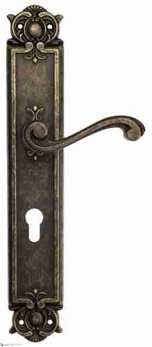 Дверная ручка Venezia "VIVALDI" CYL на планке PL97 античная бронза