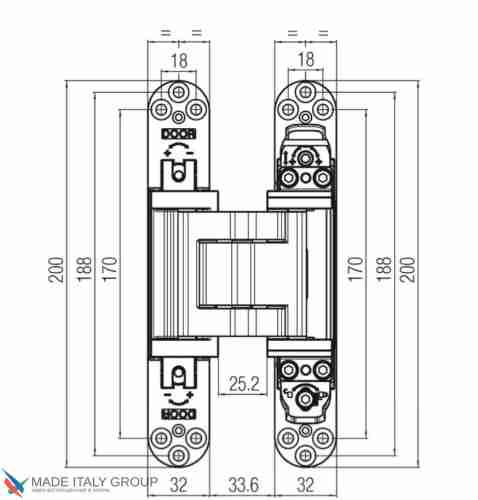 Kubica 2810 DXSX, CS универсальная петля, цвет МАТОВЫЙ ХРОМ (100 kg)