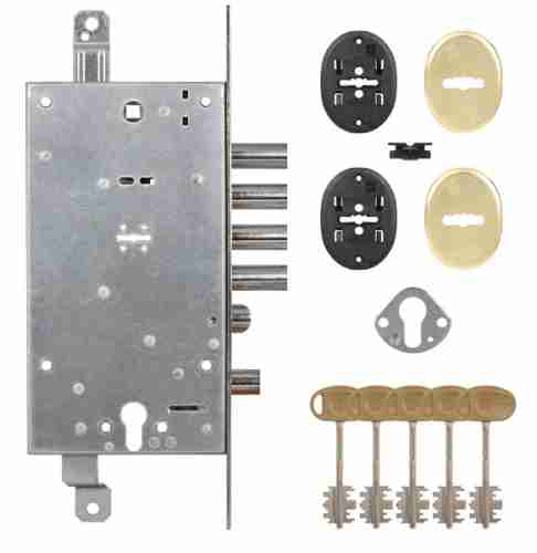 Замок врезной двухсистемный 54.787, (без накладок) ключ 60 мм