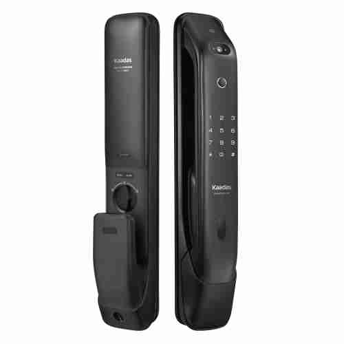 Замок врезной электронный Kaadas K20-F 3D Face с распознованием лица и отпечатком пальца, черный