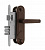 Ручки дверные на планке с замком под сувальдный ключ ОМЕГА ЗВ9.1-01 (медь), 3 кл.
