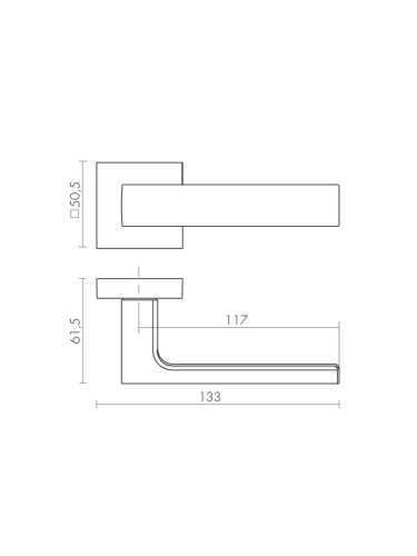 Ручка дверная Fuaro (Фуаро) межкомнатная K.DM51.Straight (Straight DM) SSC-16 сатинированный хром  Набор 4