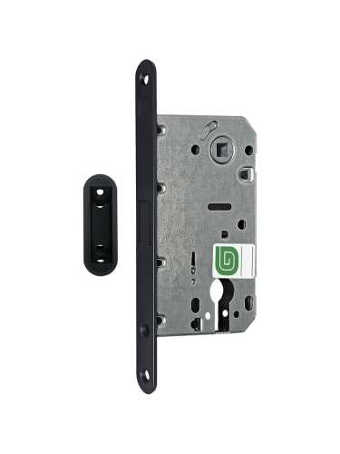 Замок межкомнатный магнитный под цилиндр Soft 11М BL, черный матовый /128:5968/