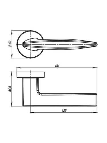 Ручка дверная Armadillo (Армадилло) межкомнатная R.URB52.SQUID (SQUID URB9) АВ-7 бронза  Набор 8