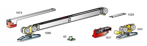 Комплект для раздвижной двери Morelli Innovation SLIDING SET 2 ширина двери 620-1100мм, до 40кг