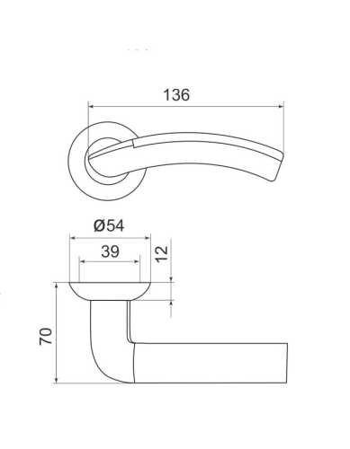 Комплект: Ручки Armadillo R.LD54.Libra27 SN/CP-3+Завертка+Магн замок и Петли Fuaro/мат никель/хром