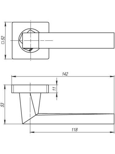 Ручка дверная Armadillo (Армадилло) межкомнатная K.SQ52.CORSICA (CORSICA SQ003) CP-8 хром  Набор 6