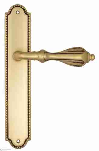 Дверная ручка Venezia "ANAFESTO" на планке PL98 французское золото + коричневый