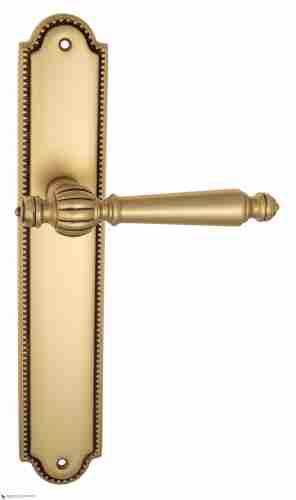 Дверная ручка Venezia "PELLESTRINA" на планке PL98 французское золото + коричневый