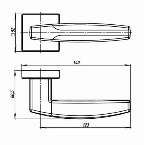 Комплект на 2 двери - Ручка дверная межкомнатная Armadillo Urban ARC USQ2 BB/SBB/BB- 17 коричневая бронза