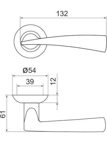 Ручка дверная Armadillo (Армадилло) межкомнатная R.LD54.Columba (Columba LD80) CP-8 хром  Набор 7