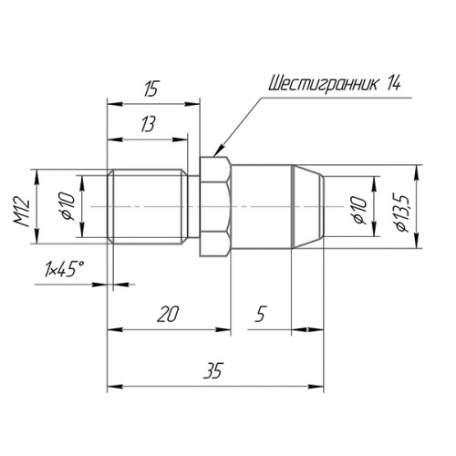 Противосъем Fuaro M12x15/35