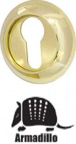 Накладка дверная с круглым основанием под цилиндр Armadillo Cylinder ET-1AB/GP-7 бронза/золото