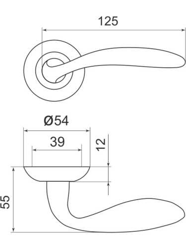 Ручка дверная Armadillo (Армадилло) межкомнатная R.LD54.Virgo (Virgo LD57) AB/GP-7 бронза/золото  Набор 9