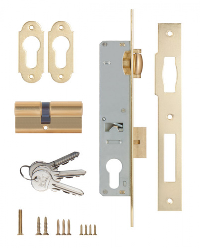 Замок врезной цилиндровый узкопрофильный KALE KILIT 155 (20 mm) (латунь) 3 кл.