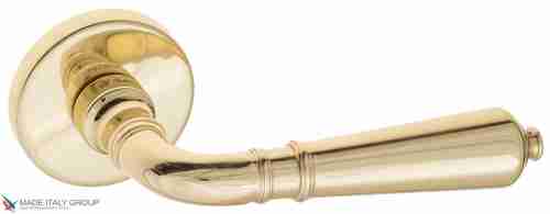 Дверная ручка на круглом основании Fratelli Cattini "TOSCANA" 7.7-OLV полированная латунь