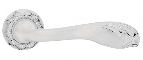 Ручки дверные RENZ INDH 64-10 SW/CP Фабриано супер белый/хром блестящий