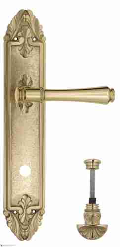 Дверная ручка Venezia "CALLISTO" WC-4 на планке PL90 полированная латунь