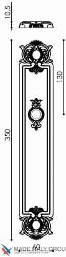 Дверная ручка Venezia "PELLESTRINA" WC-2 на планке PL97 античное серебро