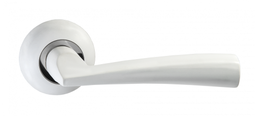 Ручки дверные PUERTO INAL 551-08 MSW/CP матовый супер белый/хром блестящий