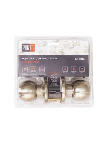 Ручка Punto (Пунто) защелка DK672/BL SN-BK (фик.) мат.никель
