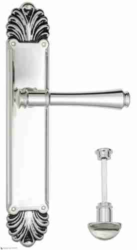 Дверная ручка Venezia "CALLISTO" WC-2 на планке PL87 натуральное серебро + черный