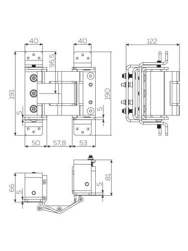 Петля Fuaro (Фуаро) скрытой установки HH-180 (hide hinge) до 100 кг (на 2 петли)