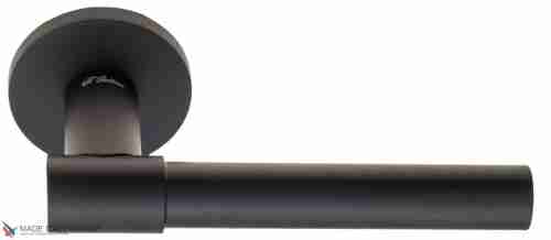 Дверная ручка на круглом основании Fratelli Cattini "UNA" 7FS-NM матовый черный