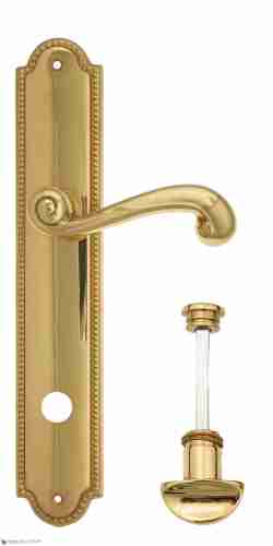 Дверная ручка Venezia "CARNEVALE" WC-2 на планке PL98 полированная латунь