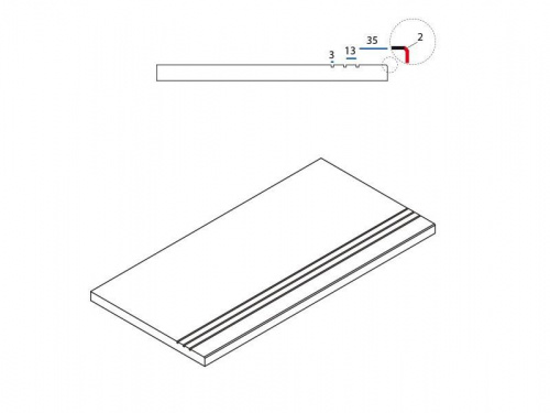 Керамогранит Italon Magnetique Петрол Дарк c выемкой закругл. структур.рет бортик 30х60