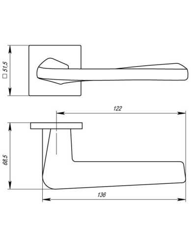 Комплект: Ручки Armadillo TORSO USS MWSC-33 + Завертка BK6.K.USS52 MWSC-33 итальянский тисненый