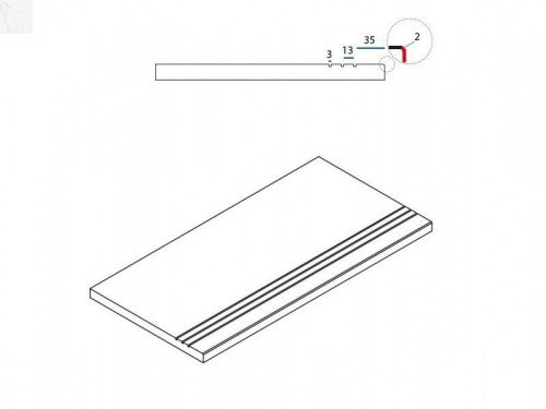 Ступень закруглённая Italon Contempora Pure Gradino Round Grip 620040000043 60х30