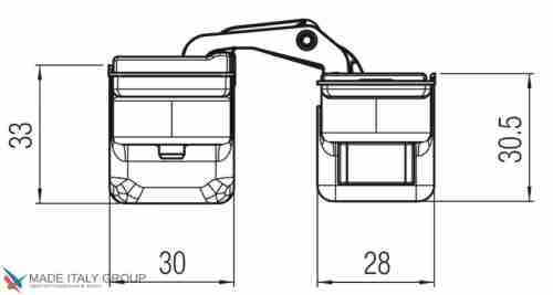 Kubica HYBRID 6360 38 OL петля скрытая универсальная асимметричная, цвет ЗОЛОТО (60 kg)