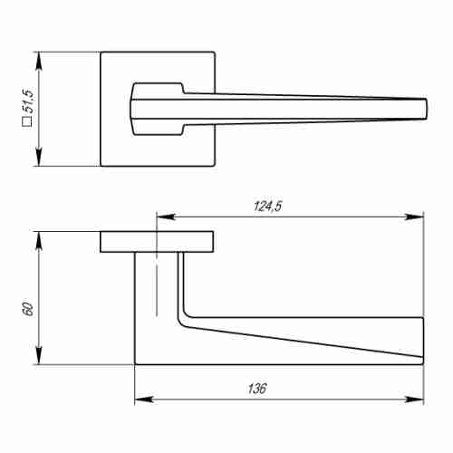Комплект на 4 двери - Ручка дверная межкомнатная Armadillo MORI USS BL-26 черный