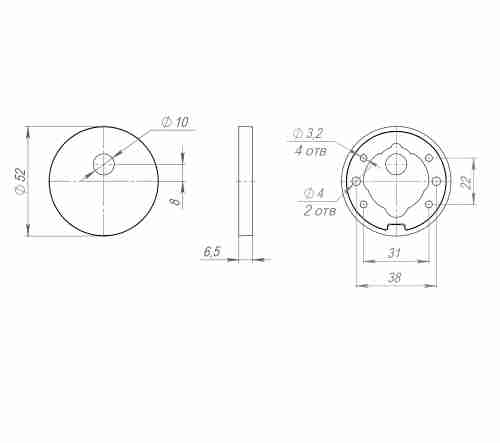 Накладка на шток цилиндра ESC.O.RLR/R.486 BL-24 черный (1шт.)