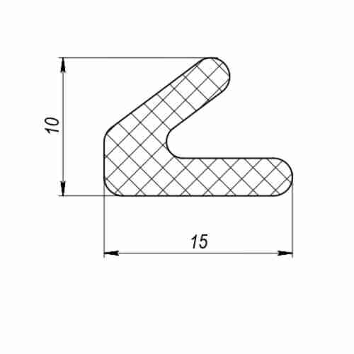 Самоклеящийся уплотнитель ППУ (15x10 мм), черный (500 м)