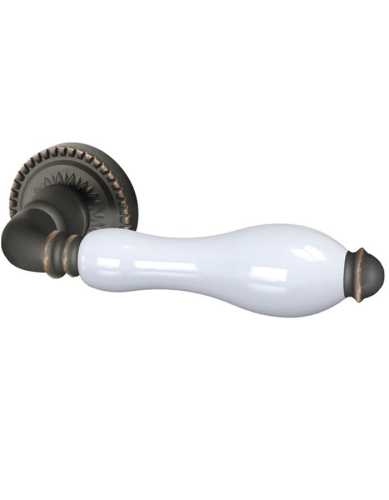 Комплект: Ручки Armadillo Silvia CL 1ABL-18/WP-109+Завертка+Бесшумн замок и Петли Fuaro/темн медь/фарфор