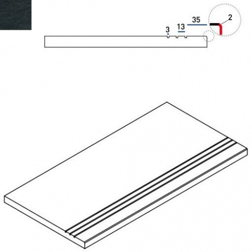 Бортик Italon Materia Titanio Bordo Grip 620090000419 60х30