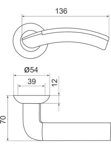 Ручка дверная Armadillo (Армадилло) межкомнатная R.LD54.Libra27 (Libra LD27) SN/CP-3 матовый никель/хром  Набор 9