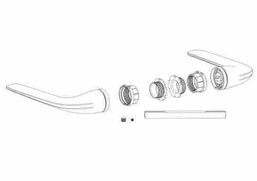 Комплект на 6 дверей - Ручка раздельная K.ART30.CLARITY FSG-39 флорентийское золото