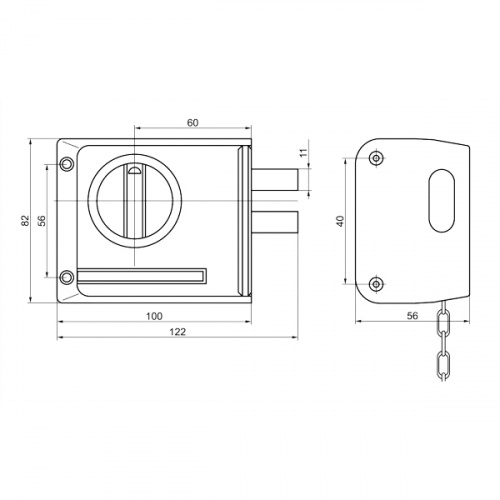 Замок накладной САМ ЗНД-1АК полим/покр /86500/