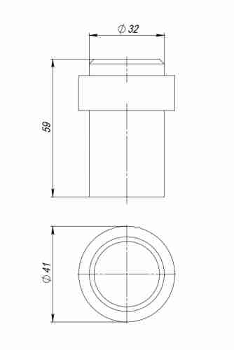Упор дверной напольный STOPPER/M.14 INOX (нерж. сталь)