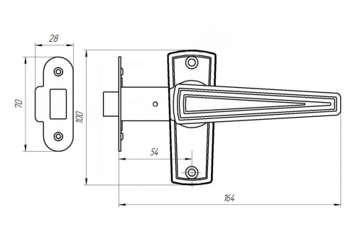 Защелка дверная ЗЕНИТ ЗЩ2.01 серебро