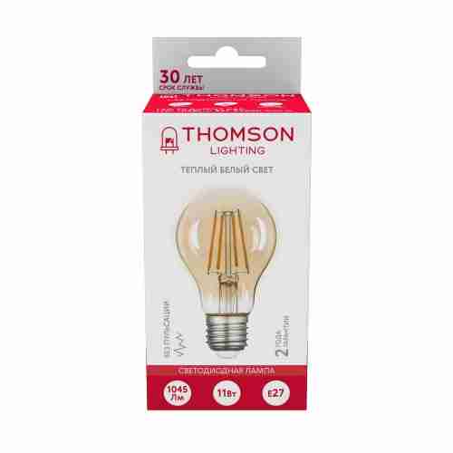 Лампа светодиодная филаментная Thomson E27 11W 2400K груша прозрачная TH-B2112