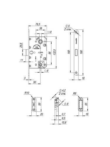 Магнитная защелка WC с ответной планкой GRAVITY G01.190.50.96 BL черный